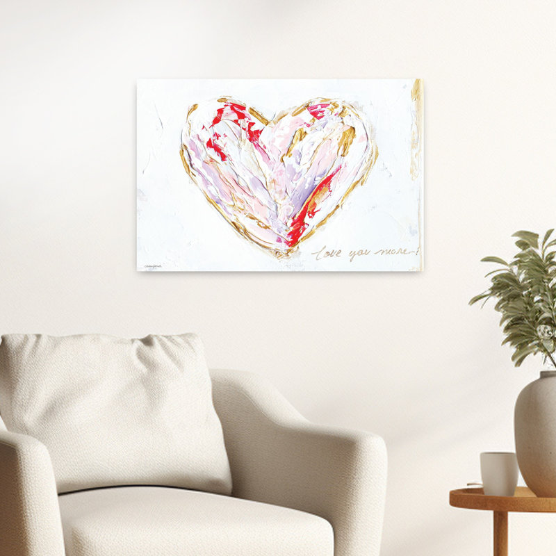 «Love You More Heart I», art contemporain abstrait, 24" H x 16" W