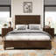 Ensemble de chambre à coucher grand lit cannelé en bois massif avec 2 tables de chevet Sawyer-1566389569-1566389598