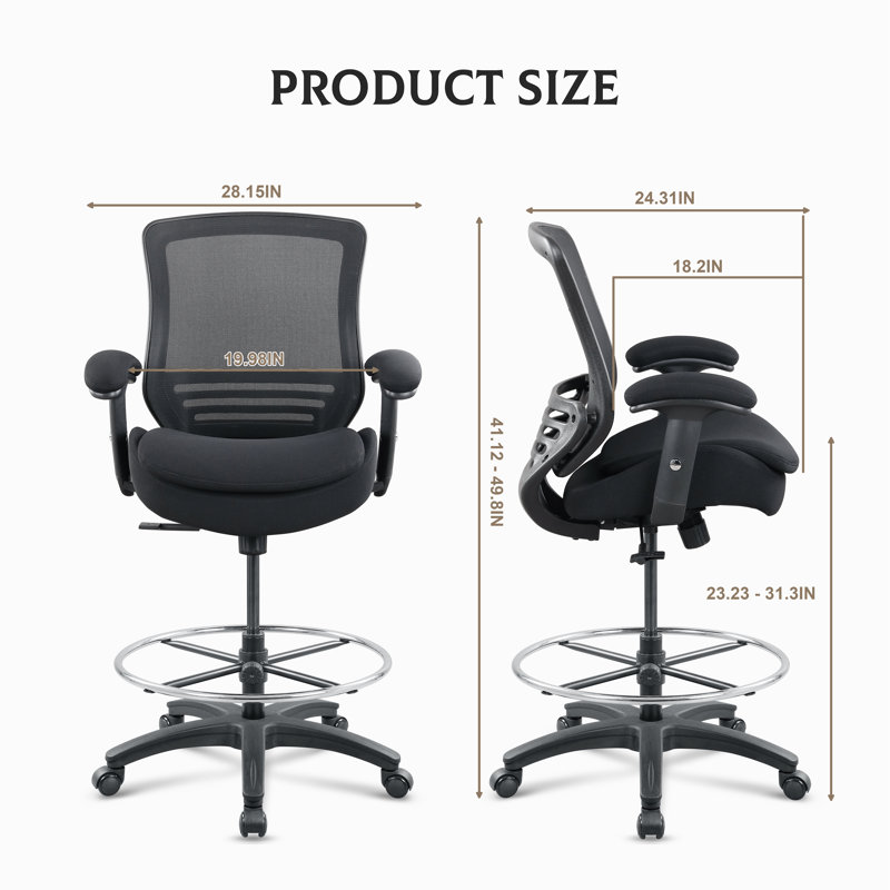 Latitude Run® Kathlynn Fabric Drafting Chair