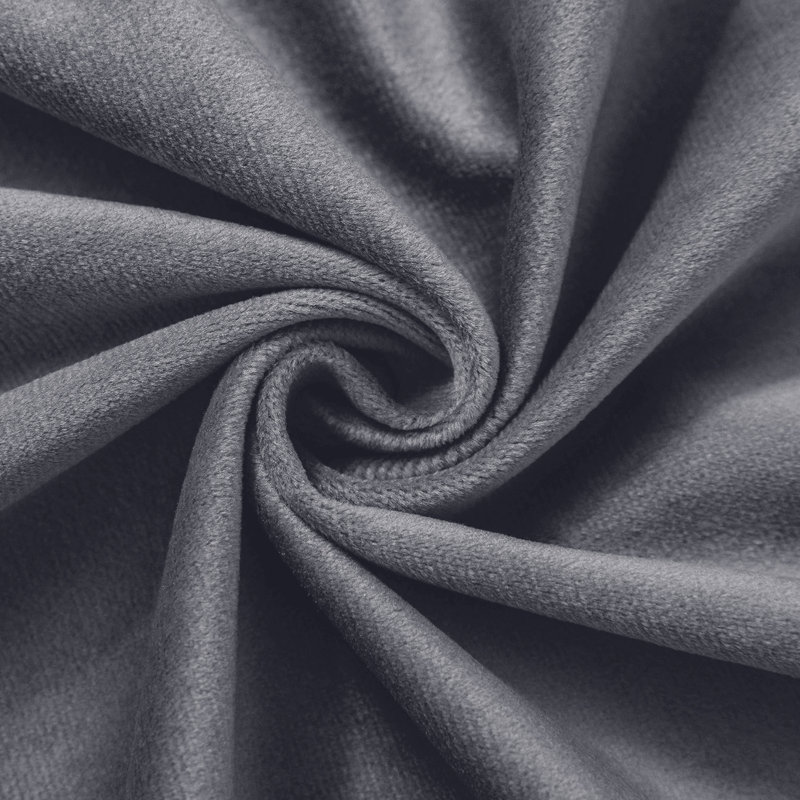Winkel Premium Velvet Eyelet Ready Made Thermal Drapes & Curtains, (168 Width X 183 Height) cm, Grey