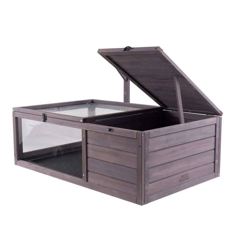 Maison de tortue en bois 2 pièces 38 x 24 x 13 po