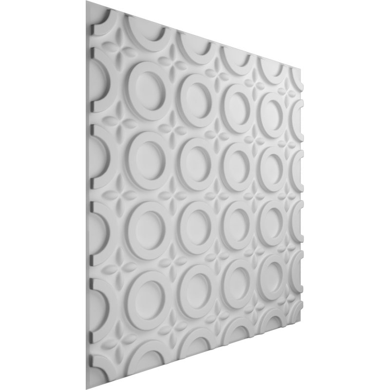 White Geometric Textured 3D PVC Wall Panels, 50-Pack
