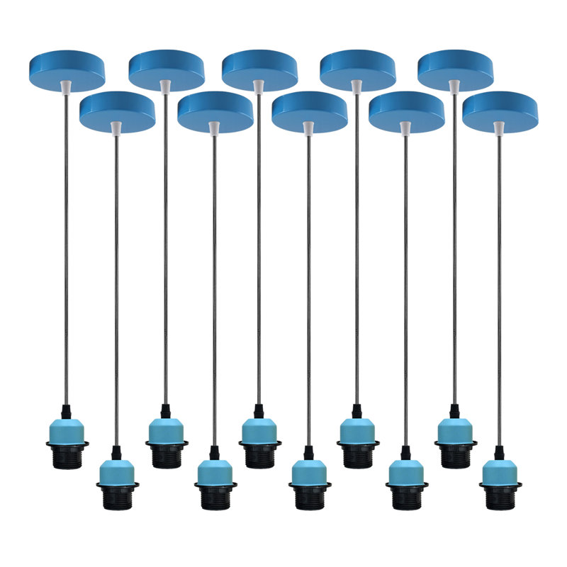 Bithlo 10x Industrial E27 single Pendant Light Holder Set – Williston Forge Adjustable Ceiling Fittings with 95cm Cable for Home or Commercial Use