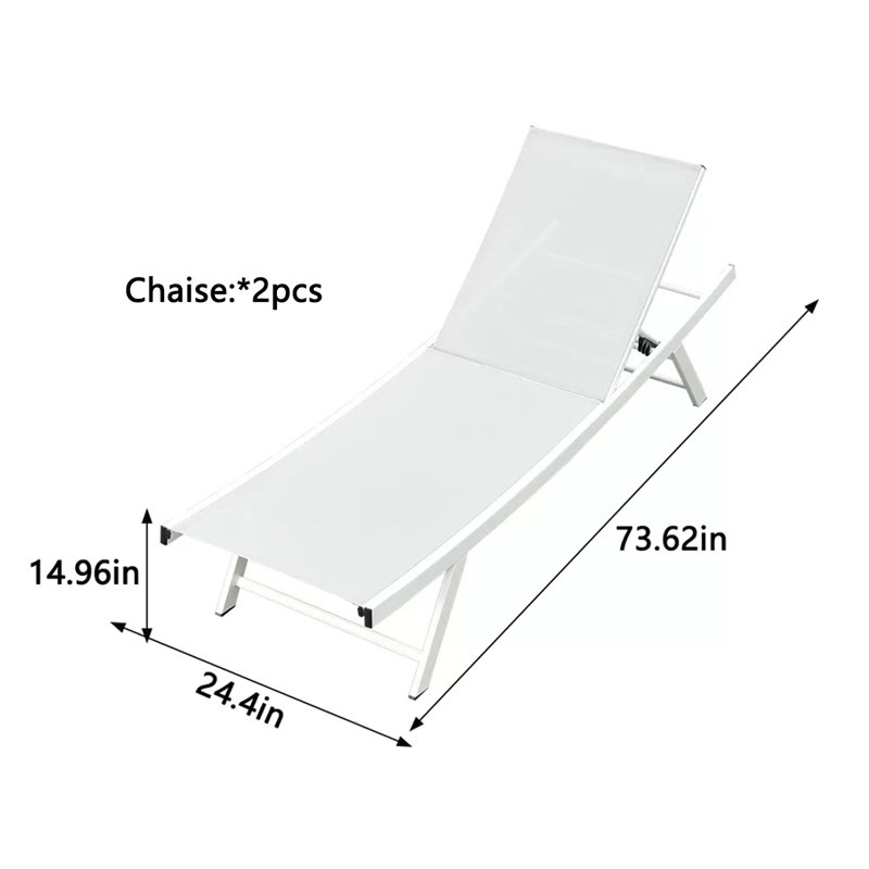 Chaise longue d'extérieur en tissu