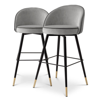 Cooper Swivel Upholstered Stool with Metal Frame