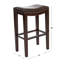 Deux tabourets de bar, matériau en polyuréthane, structure en bois d'hévéa, 15,35 lb, H 30,5 po, 12,34 po, chaises en similicuir brun (2), profondeur 18,96 po, base, style moderne