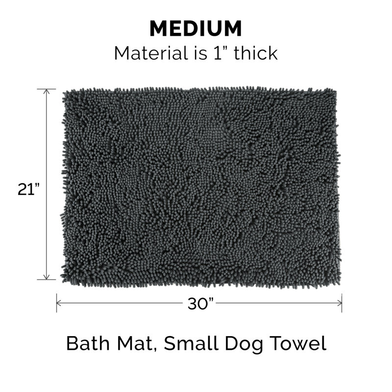 Charcoal Gray Medium Absorbent Pet Shammy Rug