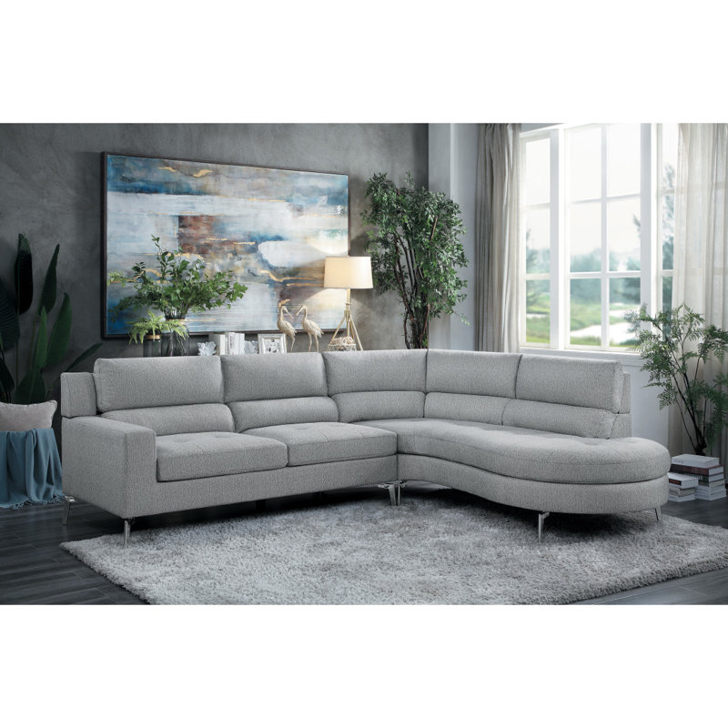 Canapé modulaire 2 pièces avec méridienne ronde Bevilacqua