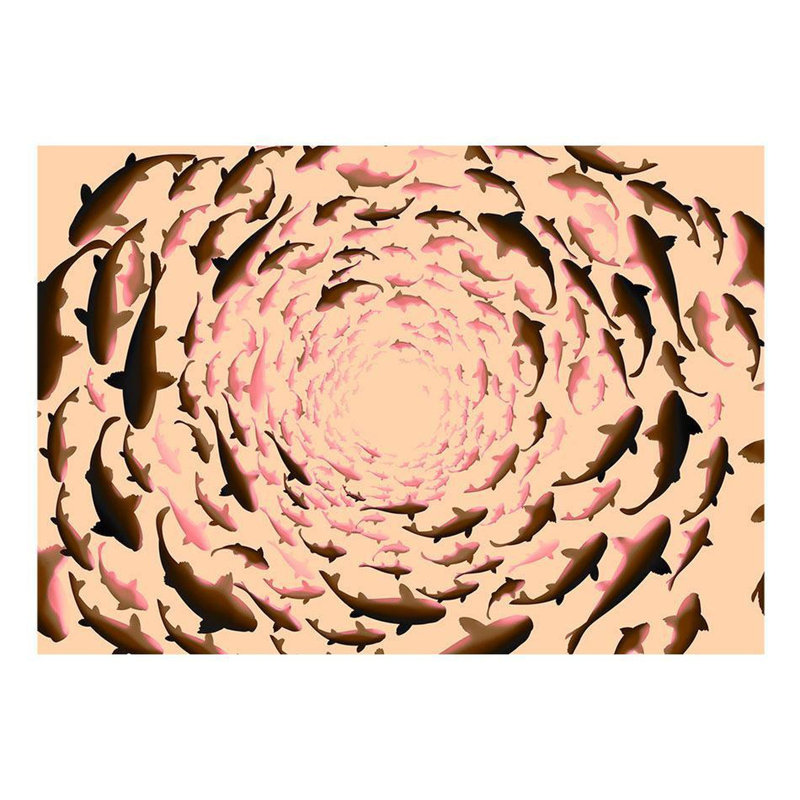 Murale Amyrion, L 9,17 pi x l 13,08 pi, Rose/noir