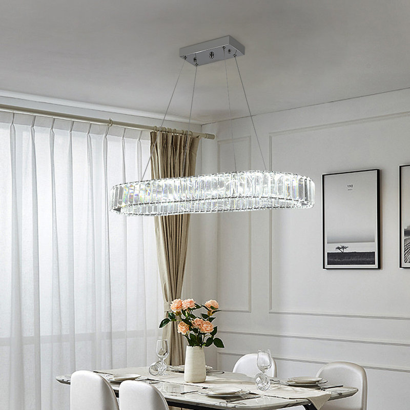 Kirt 1 - Light Crystal LED Chandelier, 6500/4000/3500