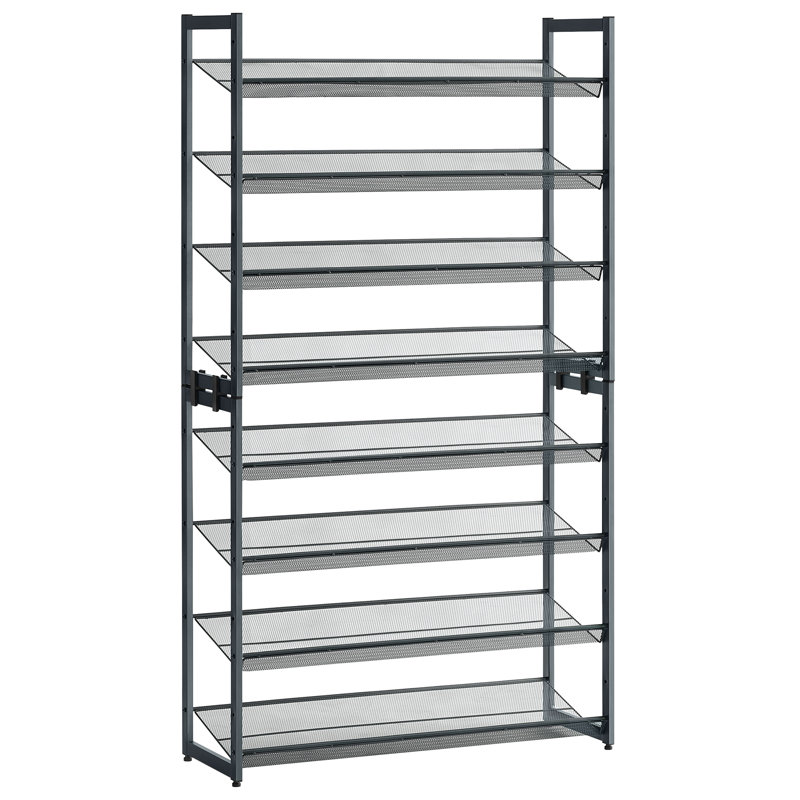 15 Pair Stackable Shoe Rack, Black