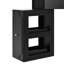 Meuble-lavabo de coin avec station de charge, plateau de table en verre, armoire amovible et rangement pour tabouret de maquillage noir, coussin de table
