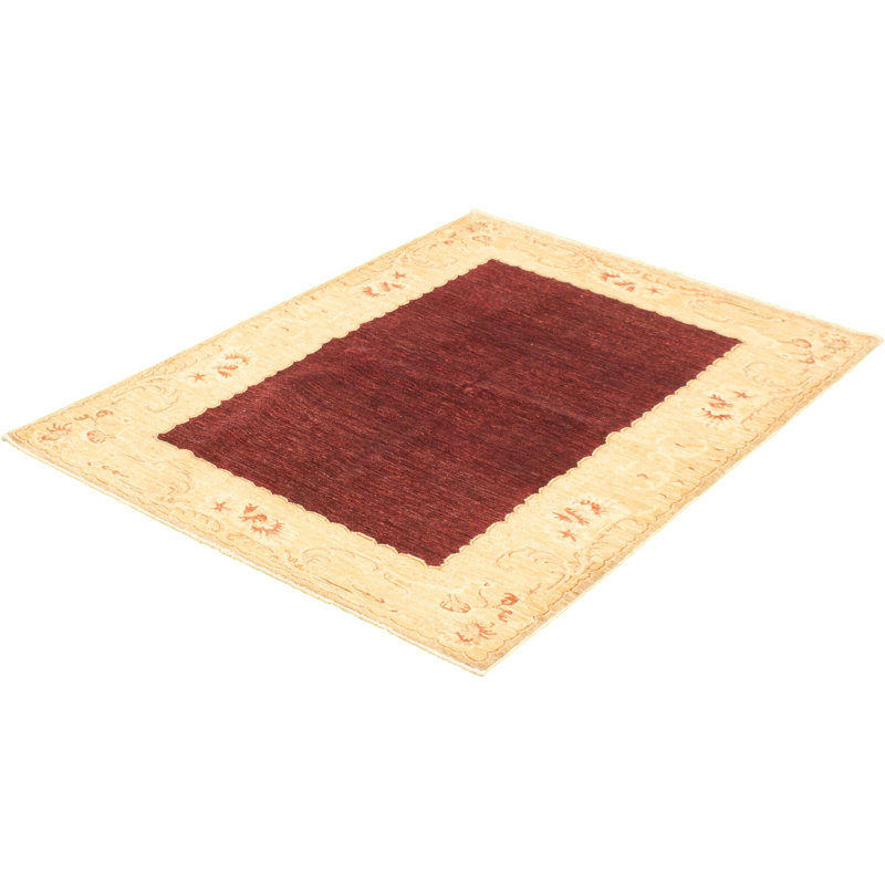 Tapis décoratif en laine noué à la main de conception unique 4 pi 9 po x 6 pi 8 po Deymar New Age