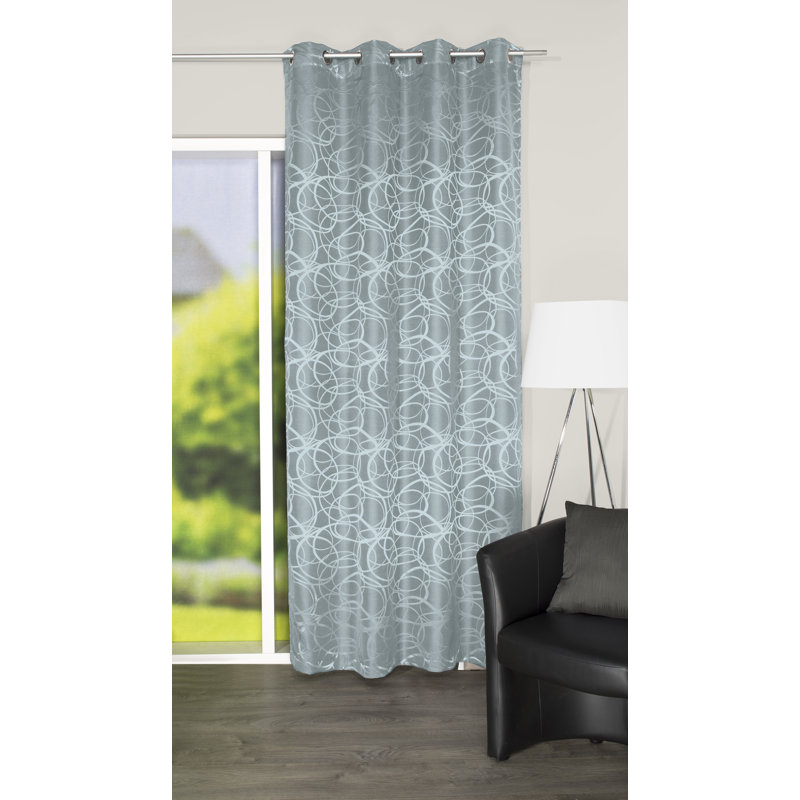 Dasaan Room Darkening Curtain Single Panel, Blue / White / Grey
