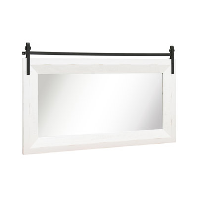 Kassian Rustic Solid Wood Frame Bathroom/Vanity Mirror Rectangle Wall Accent Mirror