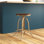 Tabouret de bar rotatif ajustable 15 po avec siège en bois massif Rustic Gold