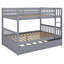 Lit superposé multifonctionnel en bois avec lit gigogne, échelle, garde-corps et conception convertible-234424799