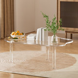 Jesamine 39'' Acrylic Cloud Shape Coffee Table, With 3 Bubble Legs, For Home Decor