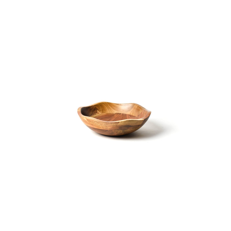Wood Serving Bowl, 3" H x 9.75" W x 9.75" D