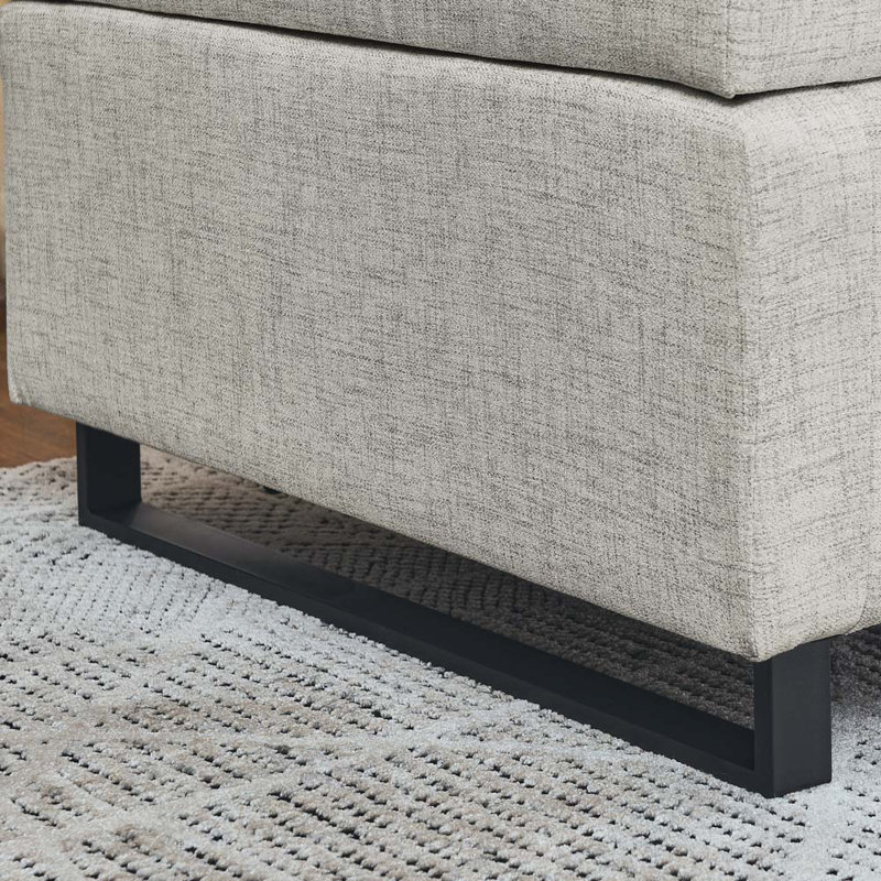 Canapé rembourré 86,36 po Konlan, Mélange de lin beige