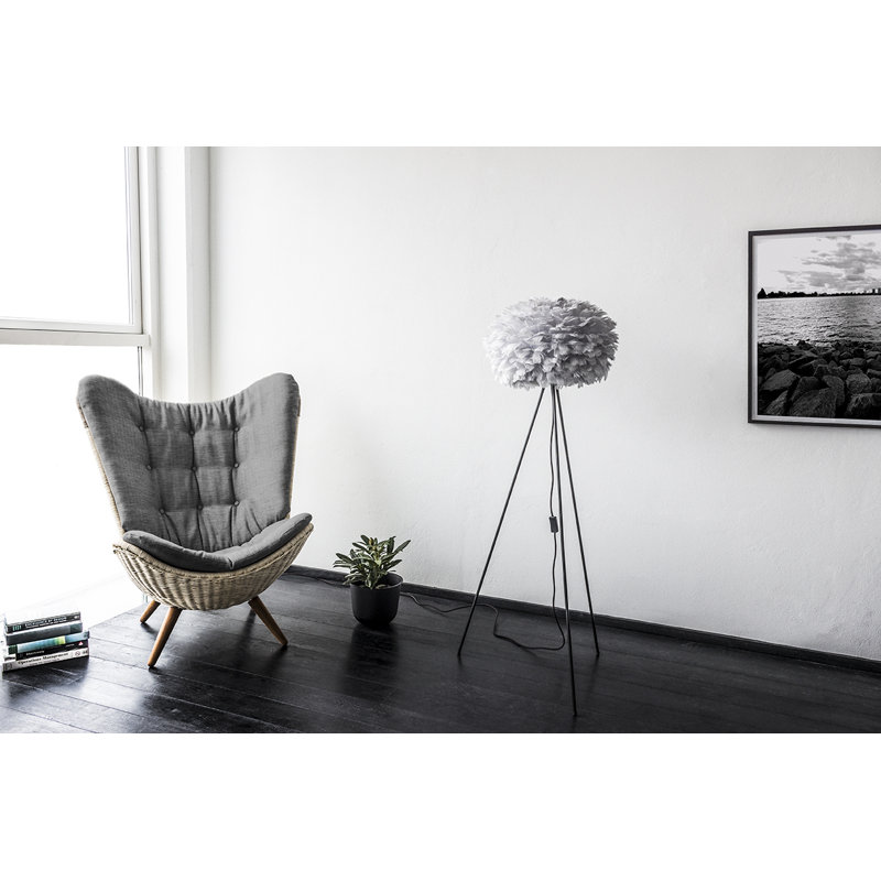 Lampe trépied 59 "Eos, Noir, Gris, H 63 po