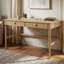 Bureau de 60 po en bois naturel avec tiroirs - Bureau d'écriture multifonctionnel pour le salon et la chambre à coucher