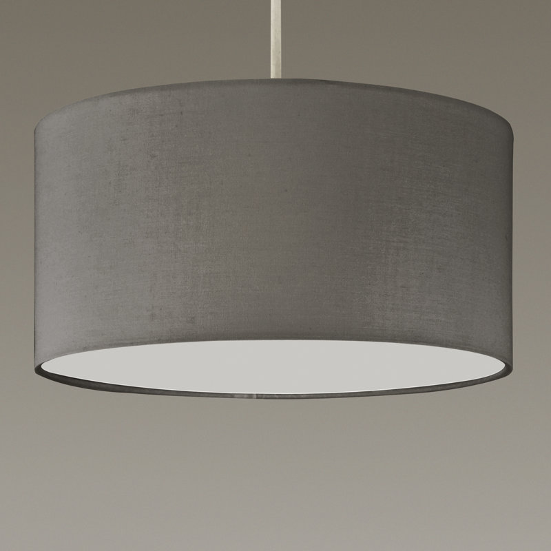 Lucia 15cm H Cotton Drum Lamp Shade ( Uno ), Grey
