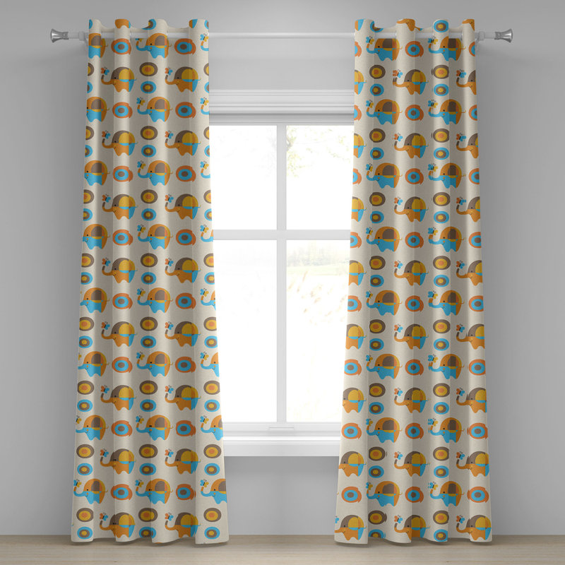 Rideau mural à 2 panneaux Latitude Run®, 50 po x 108 po, orange, taupe, L 50 po x L 108 po