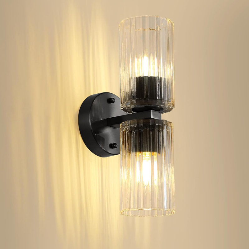 Glass Wall Light, Matte Black