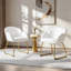 Flower Shape Tub Chair with Golden Metal Legs -1359078808
