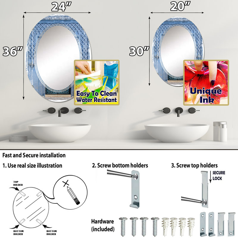 Miroir mural traditionnel Traditional, 36 po x 24 po