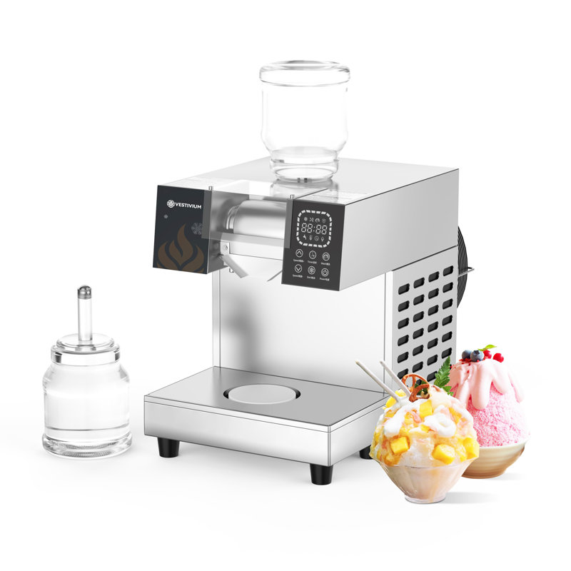 Machine à glaçons réglable à 10 vitesses, machine à cône de neige de qualité commerciale avec pales en acier inoxydable, rasage rapide en 3 secondes pour la maison, la cuisine extérieure, le café et la boulangerie