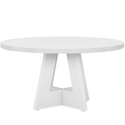 Round Farmhouse Dining Table, 47 Inch