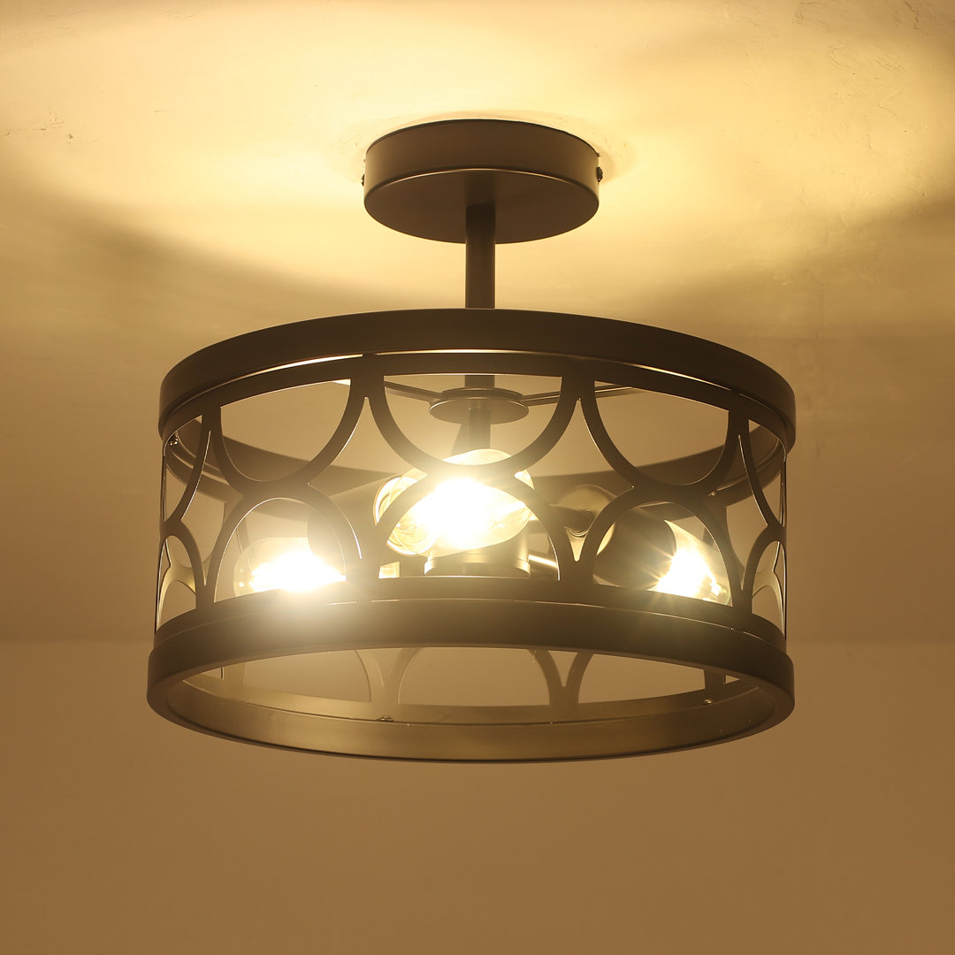 Elgina 3-Light Semi Flush Mount Ceiling Light Fixture, Modern Hanging Pendant Lights, Modern Chandelier for Dining Room Living Room Foyer Entryway Kitchen-12.6"W x 10.2"H 17 Stories Fixture 