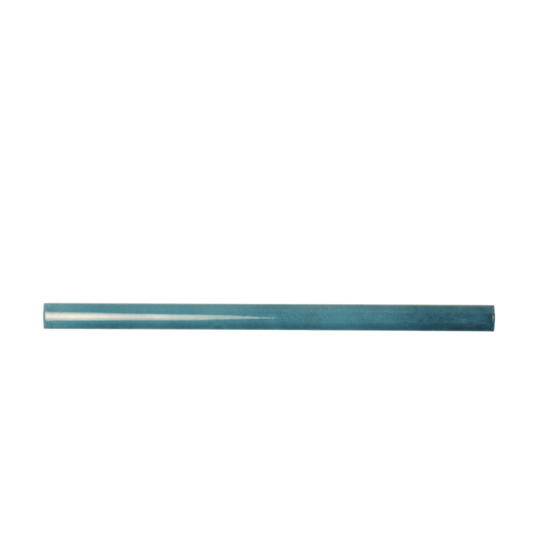 Silken 7.9'' L x 0.5'' W Ceramic Round Tile Trim, Teal Green