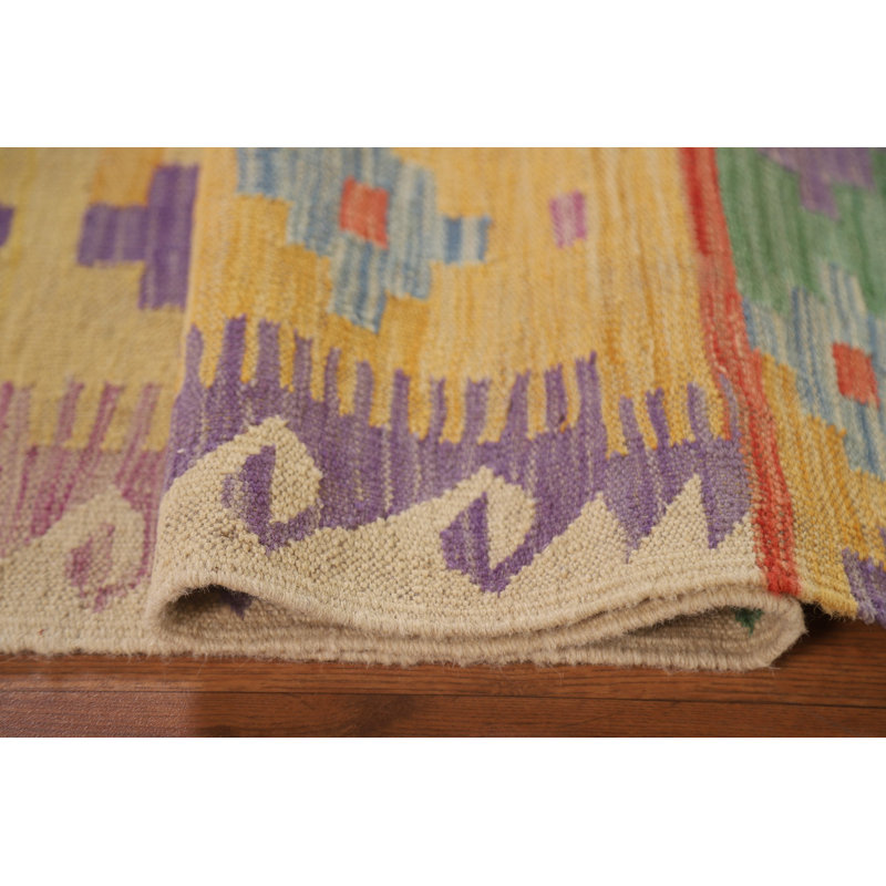 Reversible Wool Kilim Area Rug 5x7