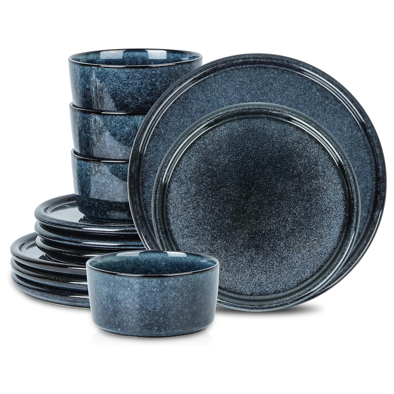 Stone Lain Eden 12-Piece Dinnerware Set Stoneware, Blue