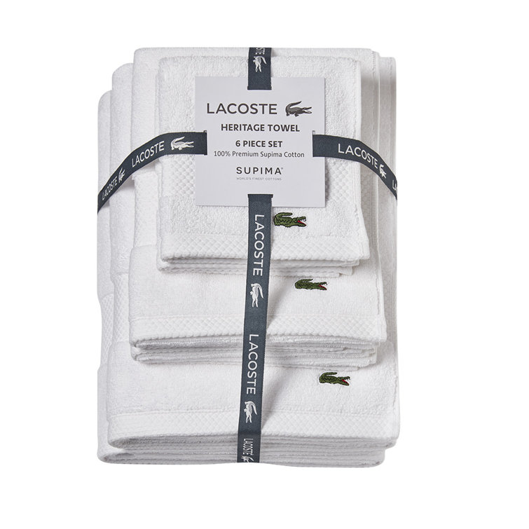  Lacoste Match Towels, 30x52, Sky : Home & Kitchen