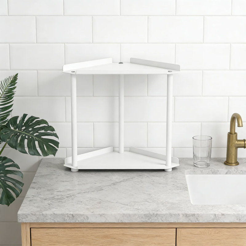 Étagère de coin à 2 niveaux pour comptoir de salle de bain, support de rangement multifonctionnel pour meuble-lavabo, cuisine, salon et chambre à coucher