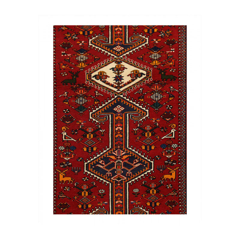 Hand knotted Persian shiraz runner 3'6"x12'6"