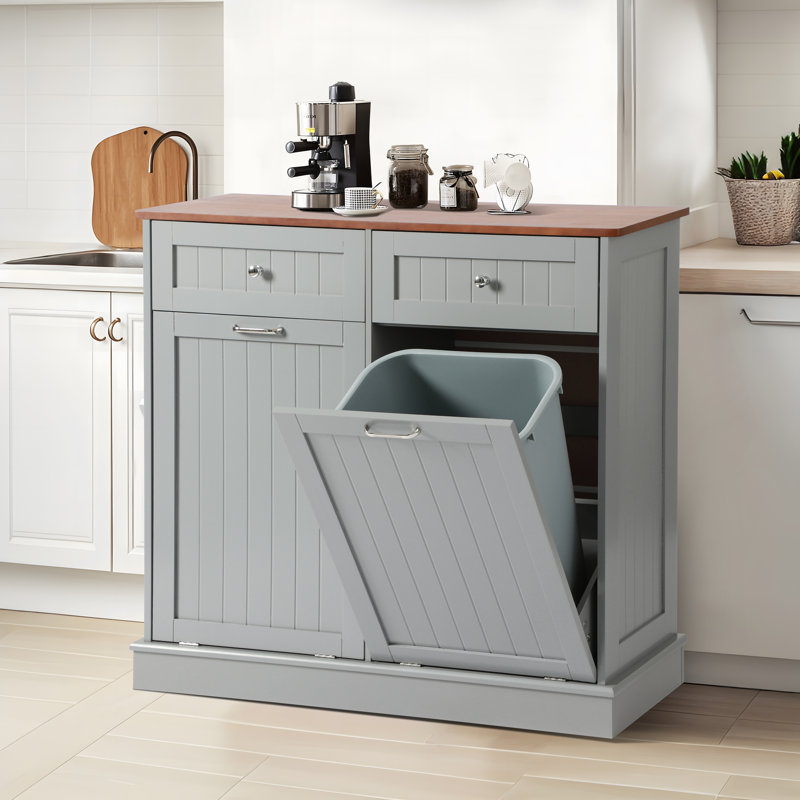 Armoire poubelle inclinable Havant, Gris