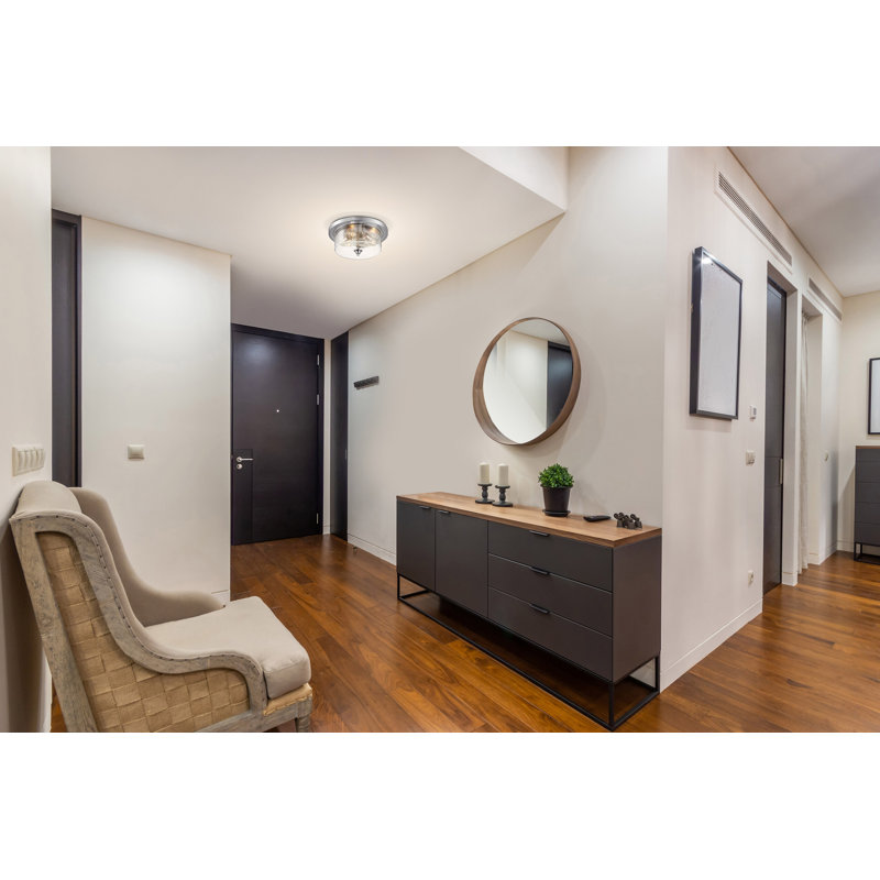 Plafonnier encastré 3 lumières 15 po Weccacoe, Nickel brossé