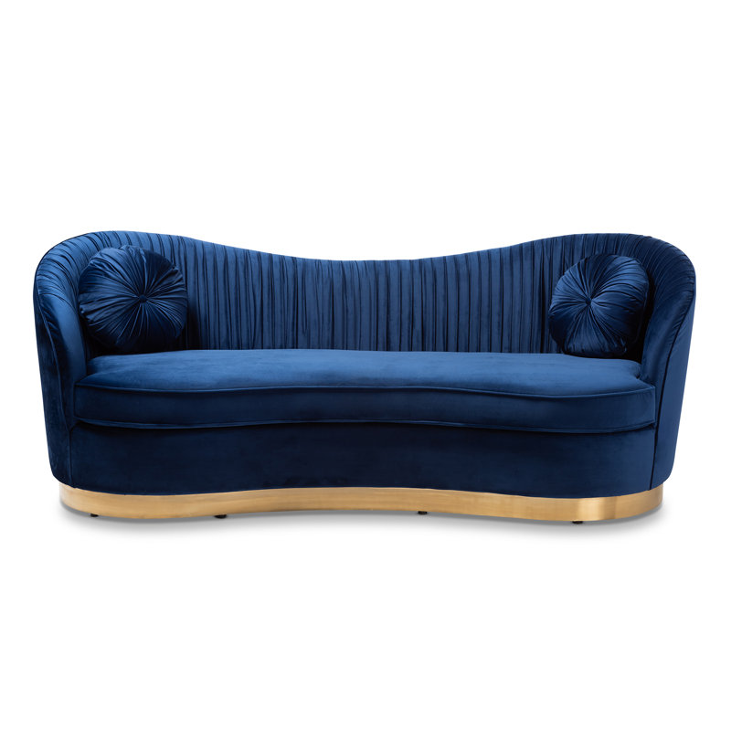 Canapé en velours bleu royal Dermot Glam