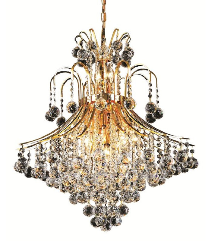 Stoller 15 - Light Dimmable Tiered Chandelier, Gold, Royal Cut