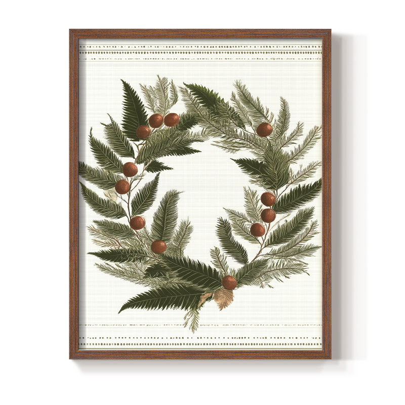 «Christmas Holiday Art» CECLXV, reproduction d'art encadrée - bois massif, H 11 po x l 9 po, Noyer