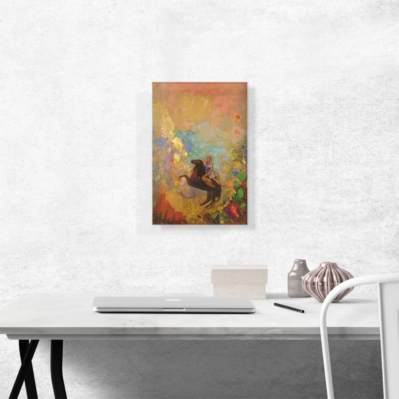 «Muse Auf Pegasus 1900» par Odilon Redon, reproduction d'art sur toile tendue, H 18 po x l 12 po x P 0,75 po