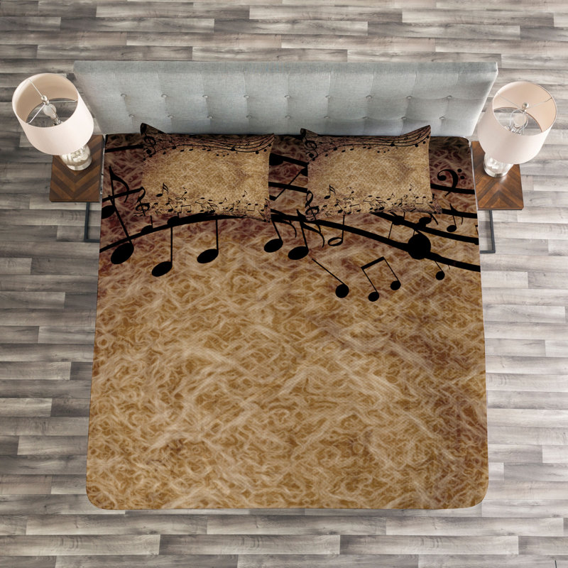 Black/Brown Microfibre Bedspread, 220 x 264 cm