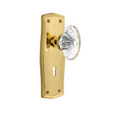 Prairie Plate with Decorative Keyhole and Oval Fluted Crystal Door Knob