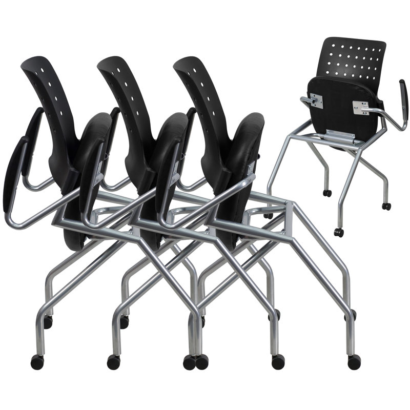 Chaise gigogne en cuir, Avec accoudoirs
