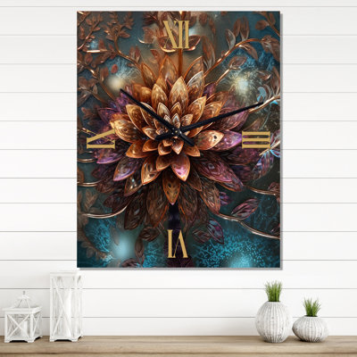 Mysterious Retro Dahlia Flower On I - Dahlia Modern Wall Clock